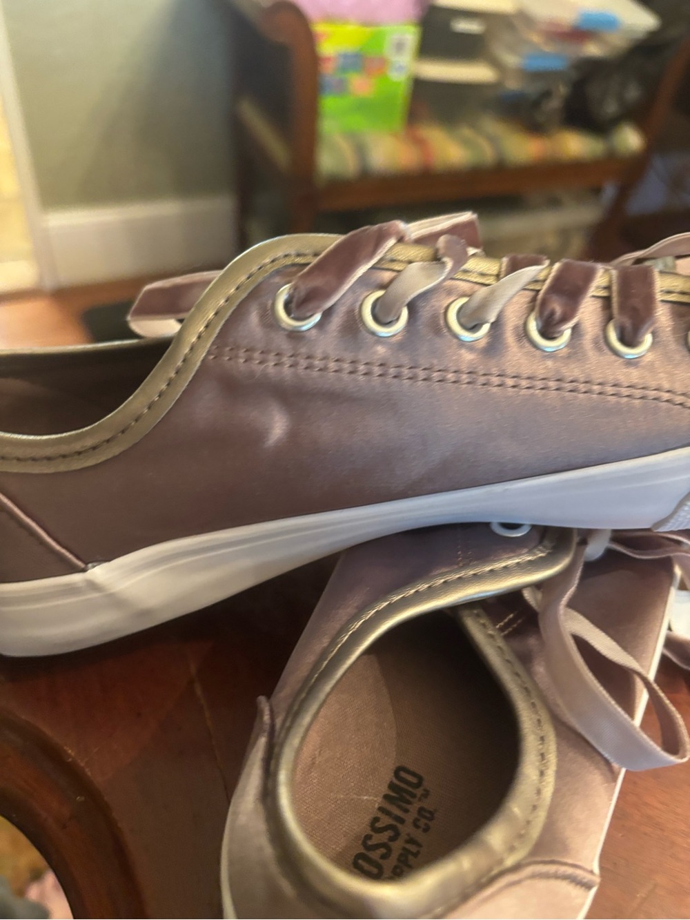 Mossimo Supply Co. Satin Low-Top Sneakers in Mauve